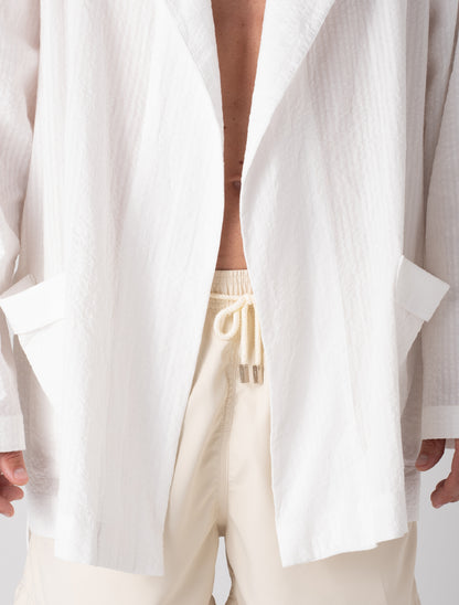 Amalfi White Cotton Robe