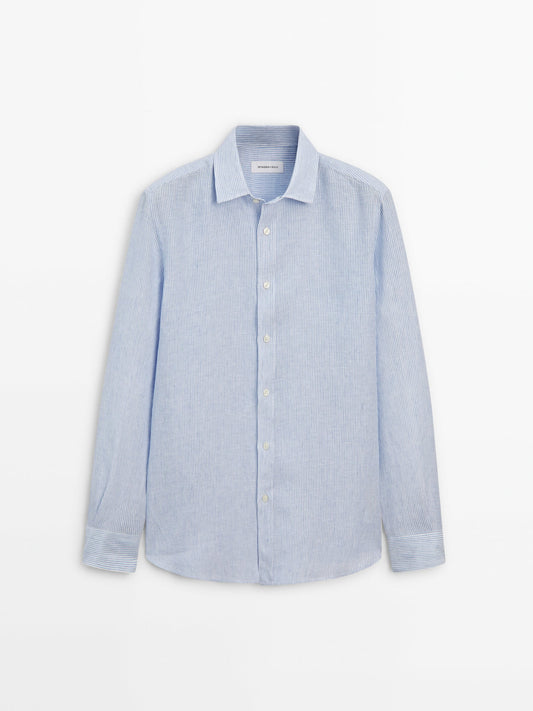 Bellagio Blue Stripe | Linen Shirt